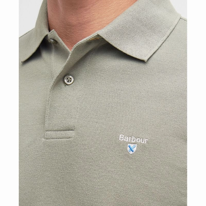 Special Offer Inside Barbour Original Sports Tailored Fit Mens Polo Shirt - Dusty Green