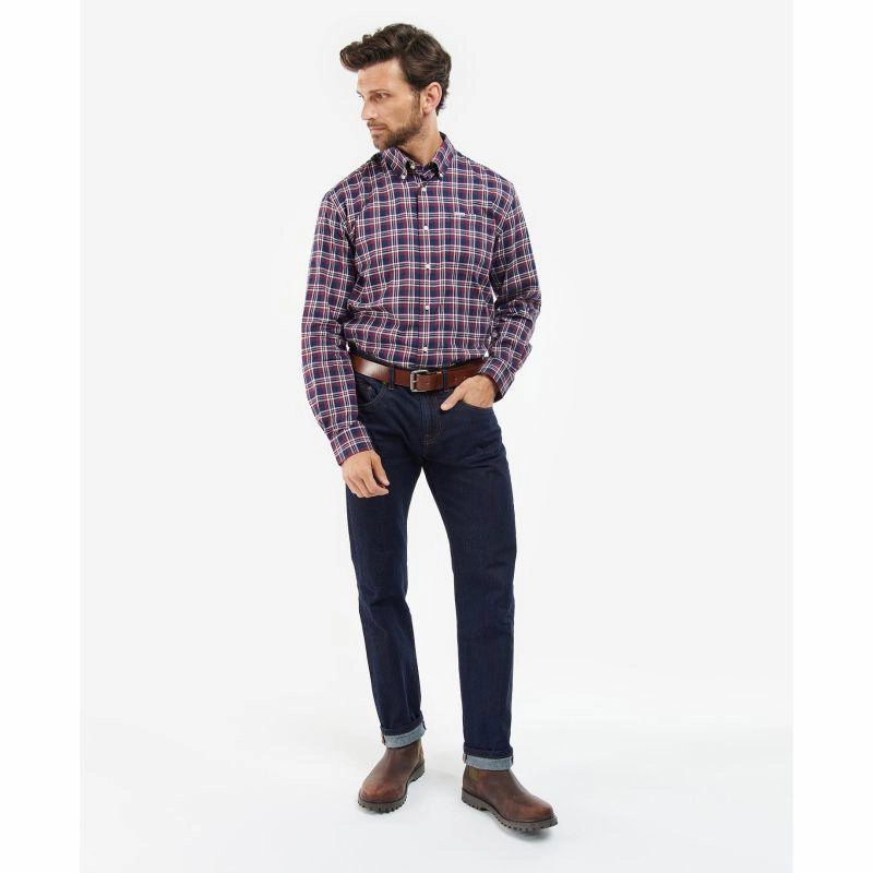Barbour Turville Mens Regular Fit Shirt - Navy Big Savings Event