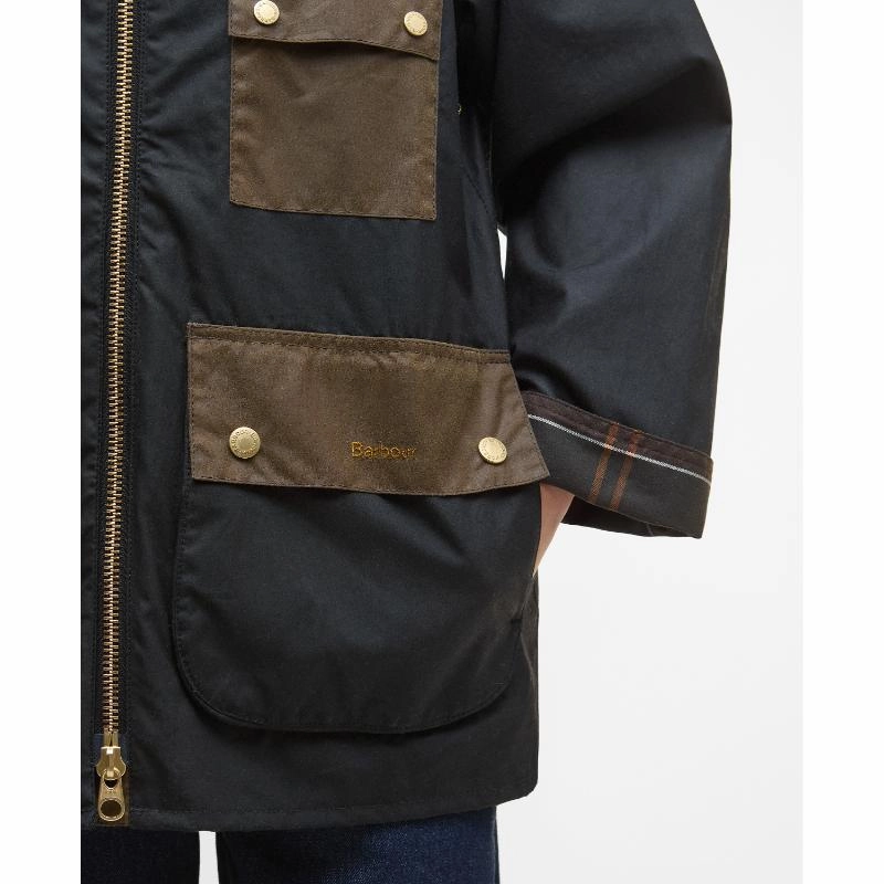 Barbour Luella Ladies Wax Jacket - Black/Classic Tartan Save Big Online MustHave Gift Ideas