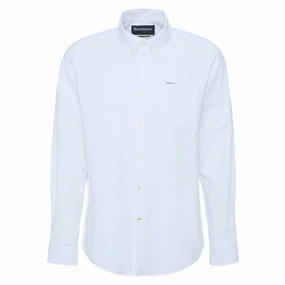 Todays Trending Deals Barbour Nelson Linen Blend Mens Regular Fit Shirt - White