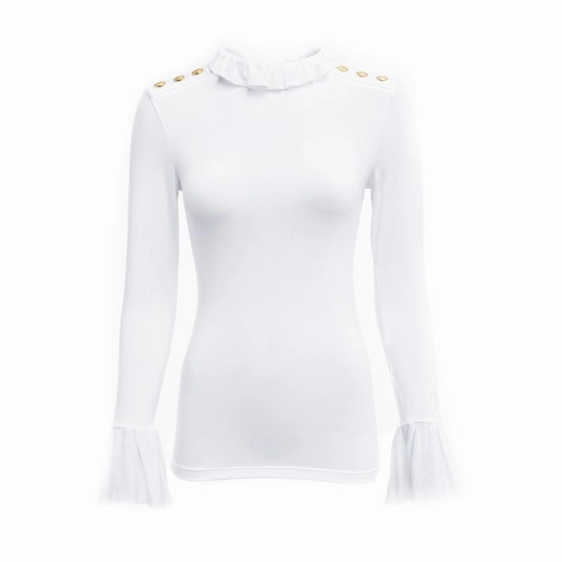 Shop Grab Savings Holland Cooper Lilibet Ladies Jersey Long Sleeve Tee - White