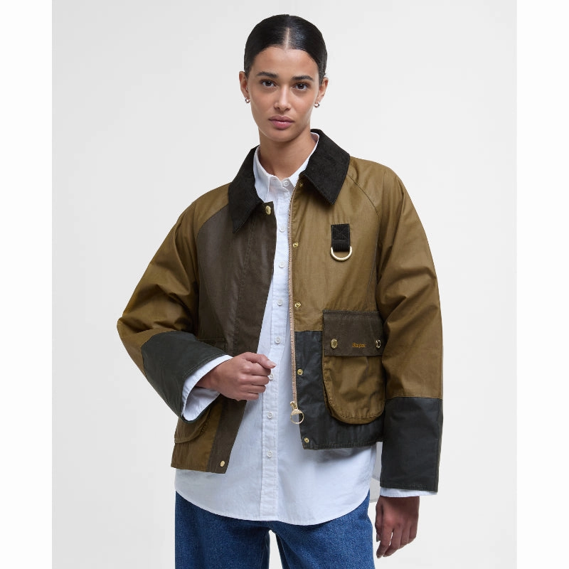 Sweet Deal Inside Barbour Alma Ladies Wax Jacket - Sand/Archive Olive/Beech/Ancient