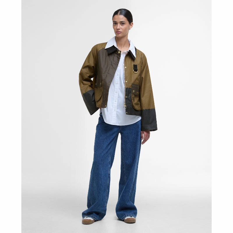 Limited Time Offer Barbour Alma Ladies Wax Jacket - Sand/Archive Olive/Beech/Ancient