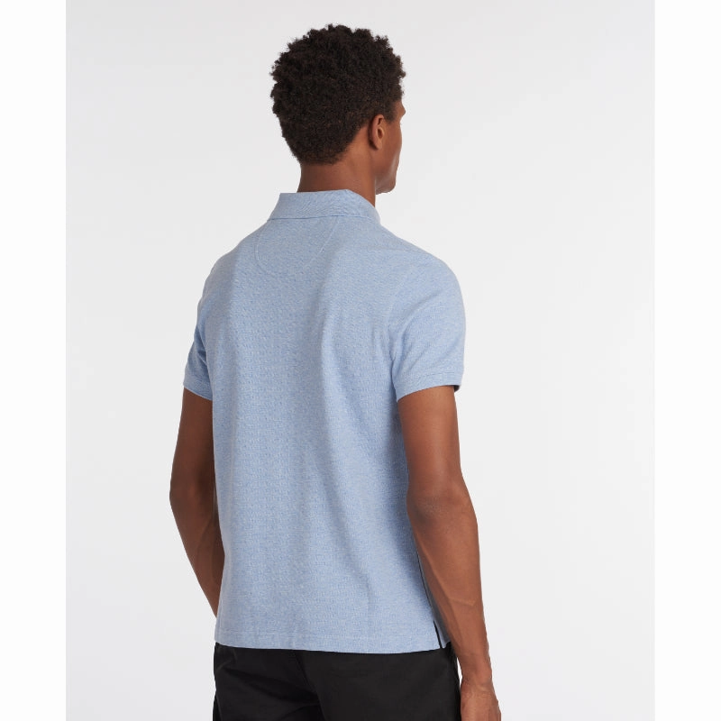 Hot Deal Alert Price Drop Today Barbour Tartan Pique Mens Polo Shirt - Sky Marl