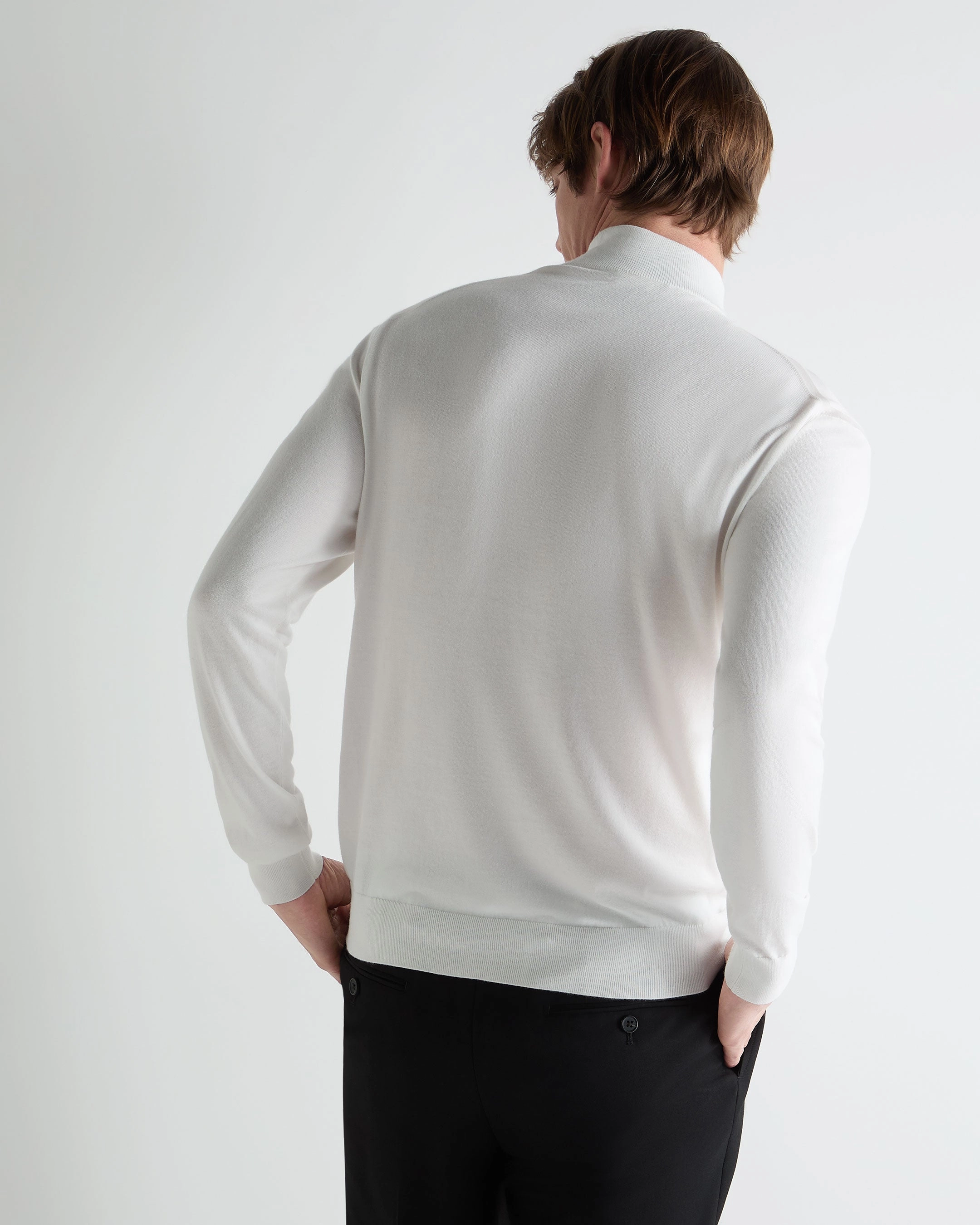 Today Only Steal Men'S Cotton Mock Neck Top White