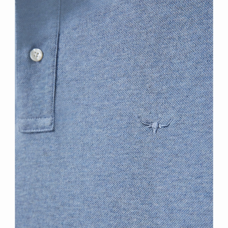 R.M.Williams Rod Mens Polo Shirt - Blue Marle Perfect Gift Offer