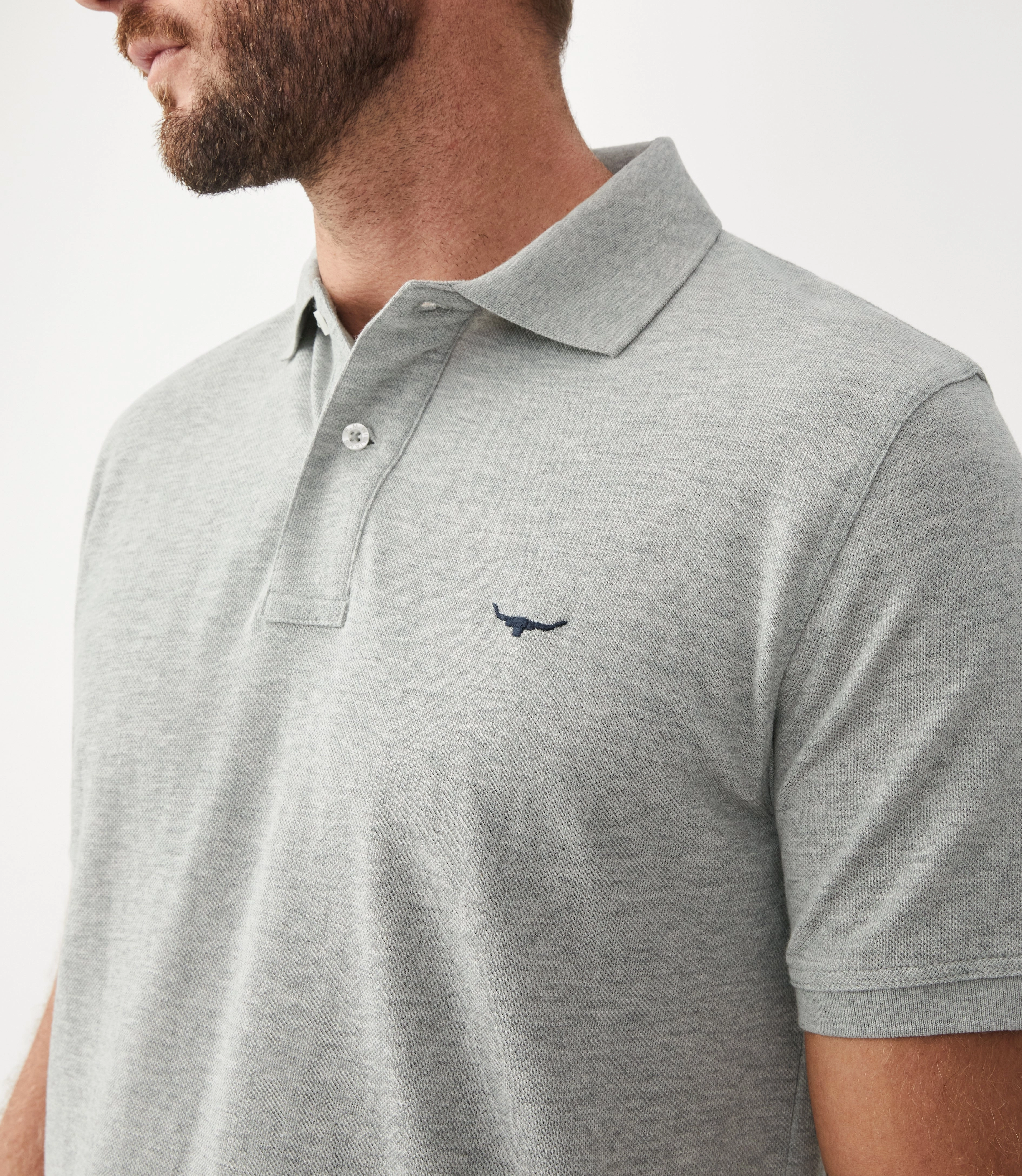 R.M.Williams Rod Mens Polo Shirt - Grey Marle Trendy Picks Today