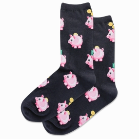 Women'S Piggy Bank Crew Socks Special Price Offer