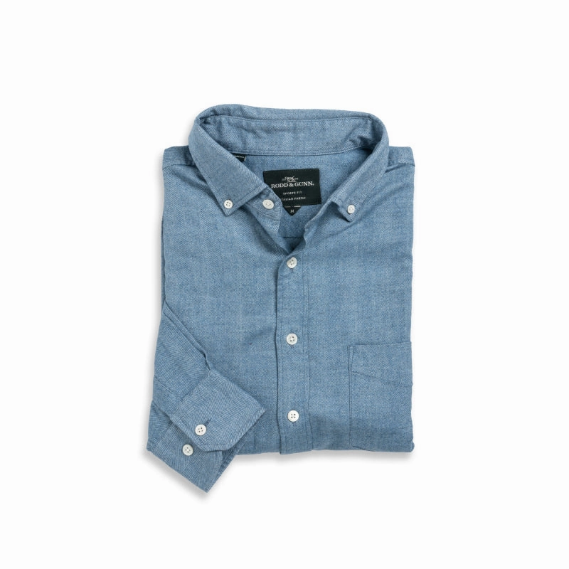 Rodd & Gunn Barrhill Mens Shirt - Chambray Grab Your Deal Today Hot Price Drop