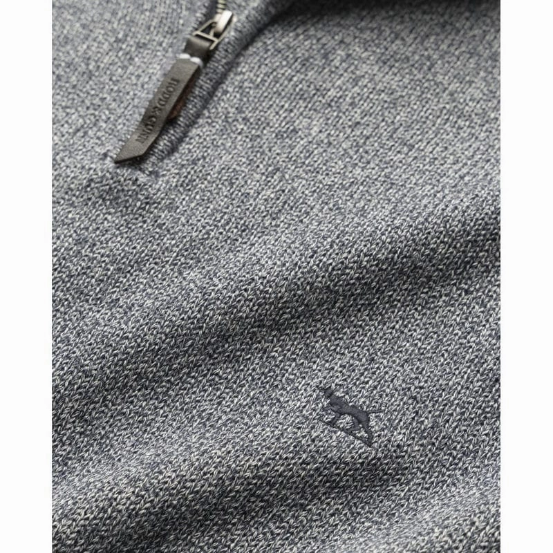 Rodd & Gunn Merrick Bay Mens 1/4 Zip Jumper - Indigo Big Sale Today