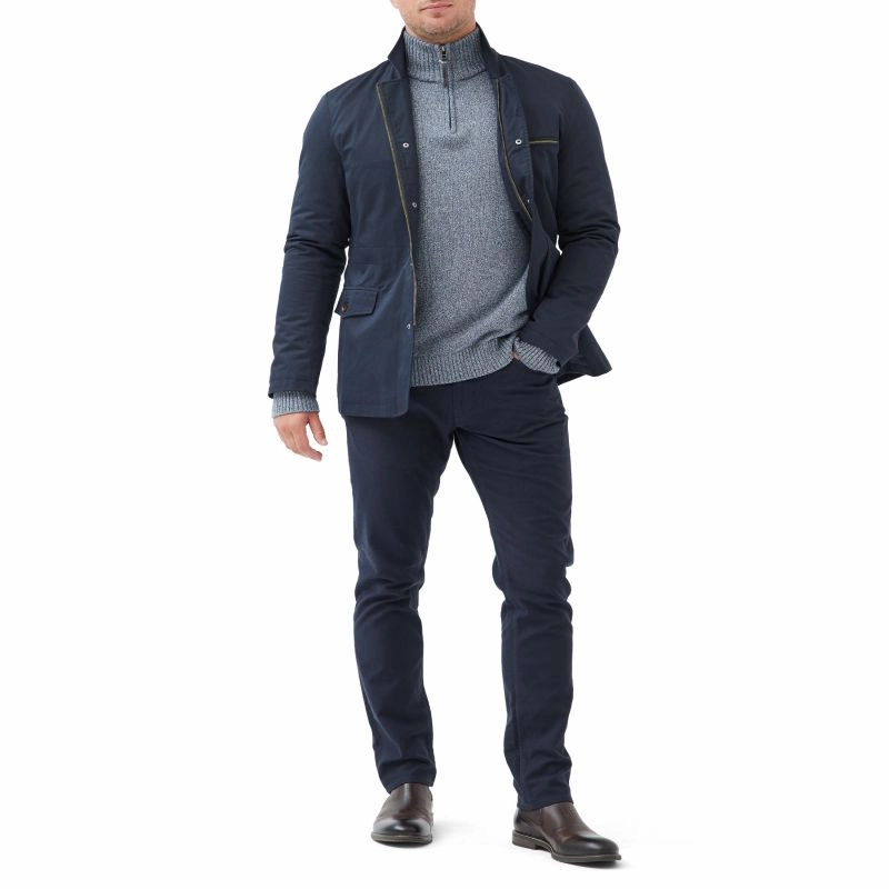 Hot Sale Today Rodd & Gunn Merrick Bay Mens 1/4 Zip Jumper - Indigo