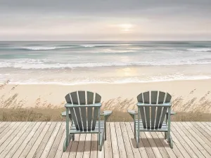 Boardwalk Sunset By Amber Sterling (Framed Small) - Light Blue