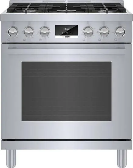 Bosch 30" 5 Burner 3.6 Cu.ft 800 Series SS Freestanding Gas Range HGS8055UC