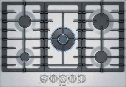 Bosch 800 Series NGM8058UC 30" Stainless Steel Gas Cooktop with 5 Sealed Burners