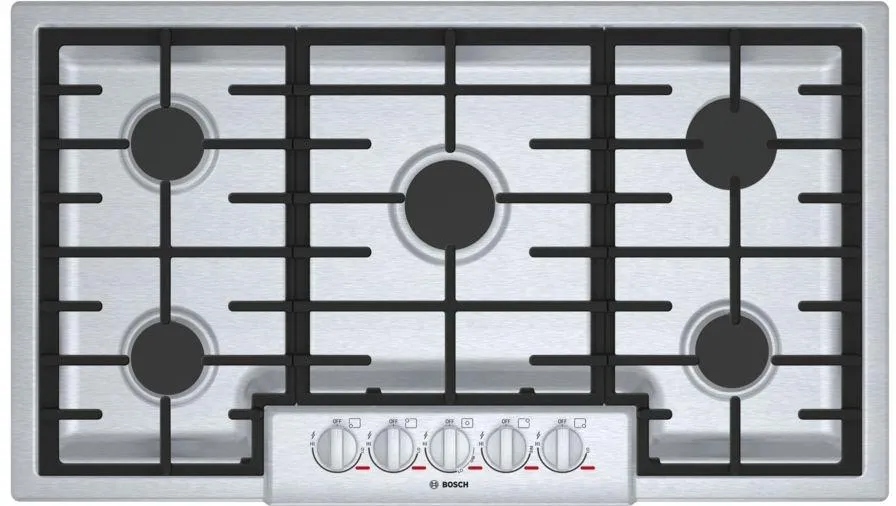 Bosch Benchmark Series 36" OptiSim Dual Stacked Burner Gas Cooktop NGMP656UC