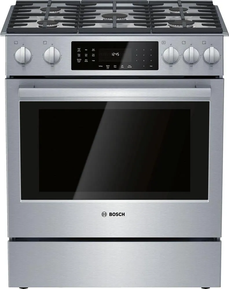 Bosch Benchmark Series HGIP056UC Stainless Steel 30" Slide-In Gas Range