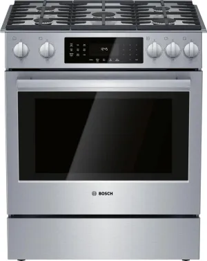 Bosch Benchmark Series HGIP056UC Stainless Steel 30" Slide-In Gas Range