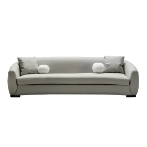 Boucle brown leather 4 seater sofa