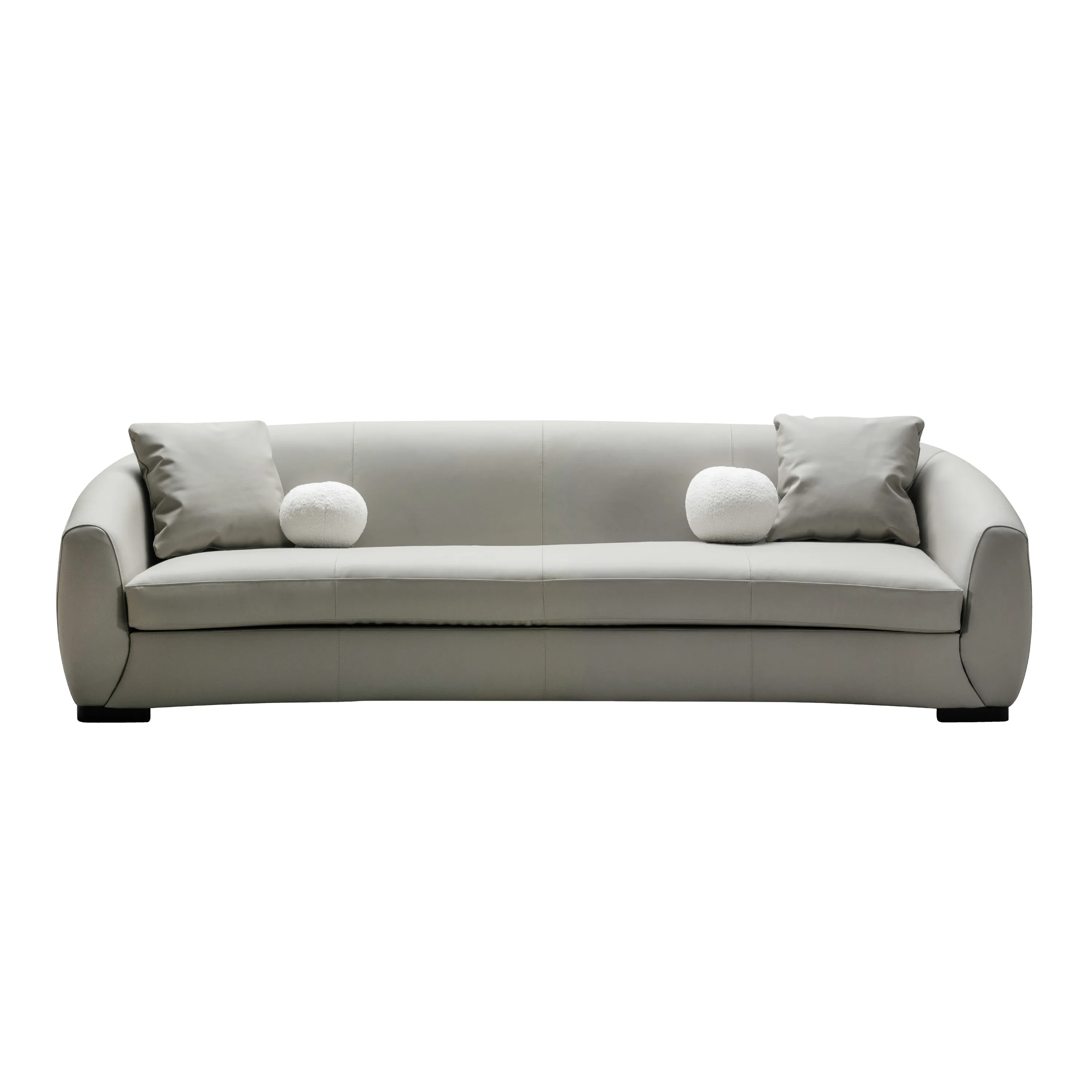 Boucle brown leather 4 seater sofa
