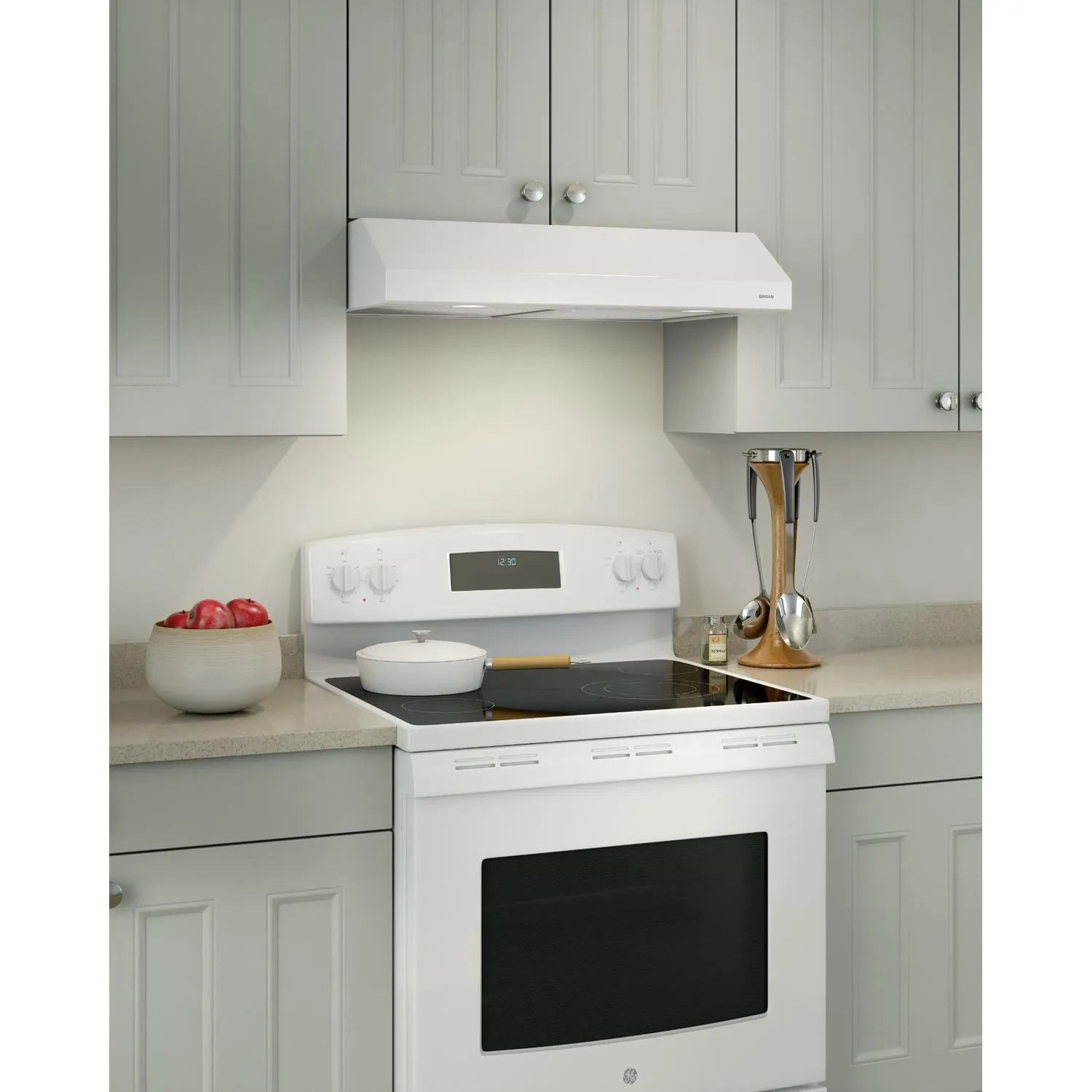 Broan BCSD136WW Glacier 36-Inch 300 Max Blower Cfm 5 Sones White Range Hood