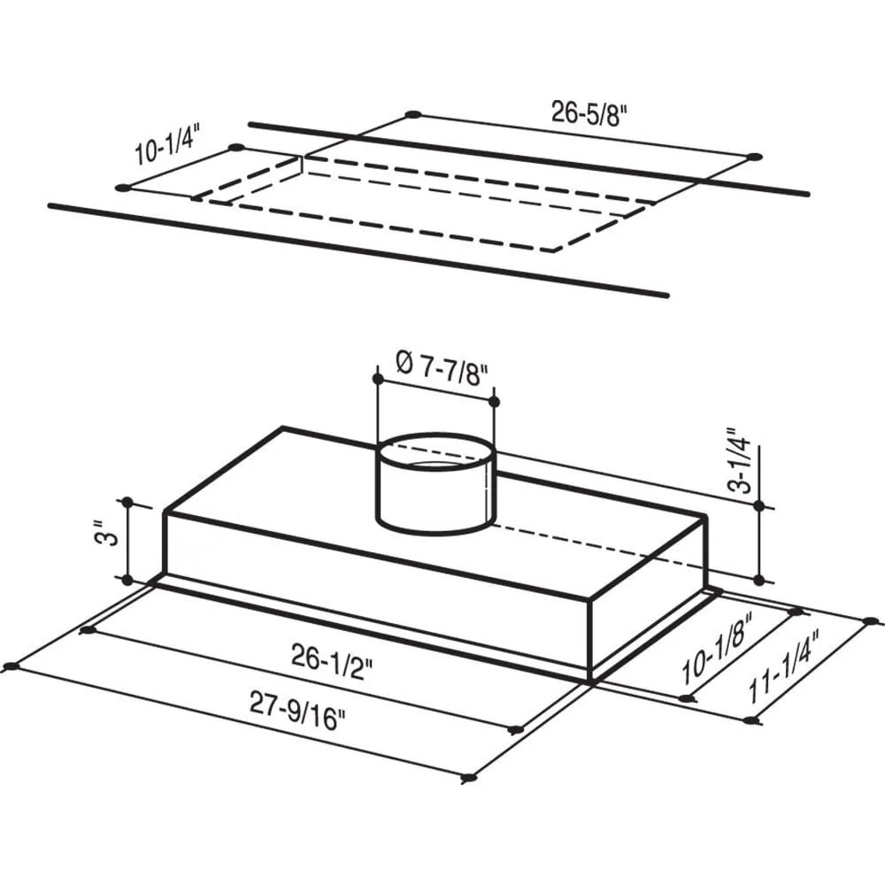 Broan RMPE7004 Broan?? 28-Inch Power Pack Insert For External Blower Range Hood Shell W/ Light, Stainless Steel