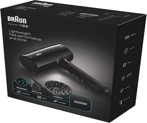 BRUAN Hair Dryer Ionic, Black