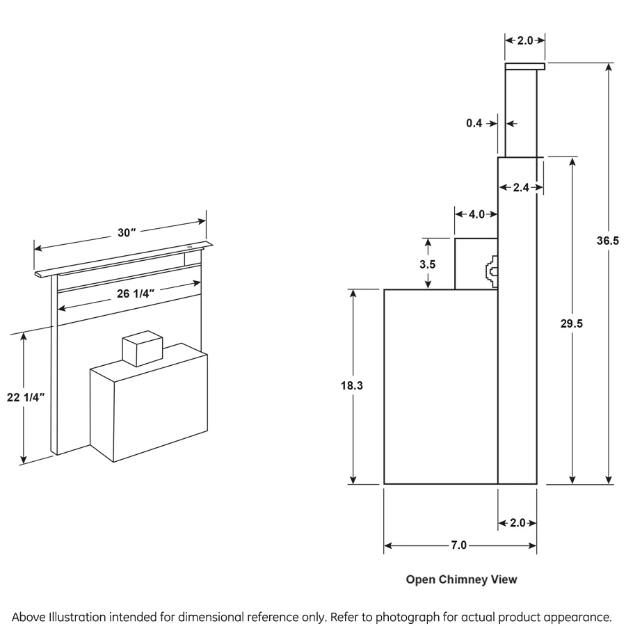 Cafe UVD6301DPBB Universal 30" Telescopic Downdraft System