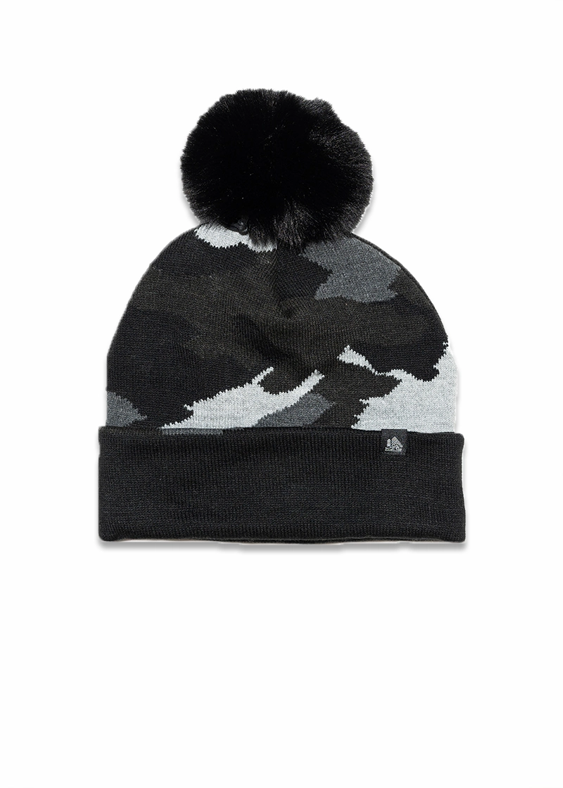 Sweet Deal Today Camo Cuffed Faux Fur Pom Beanie