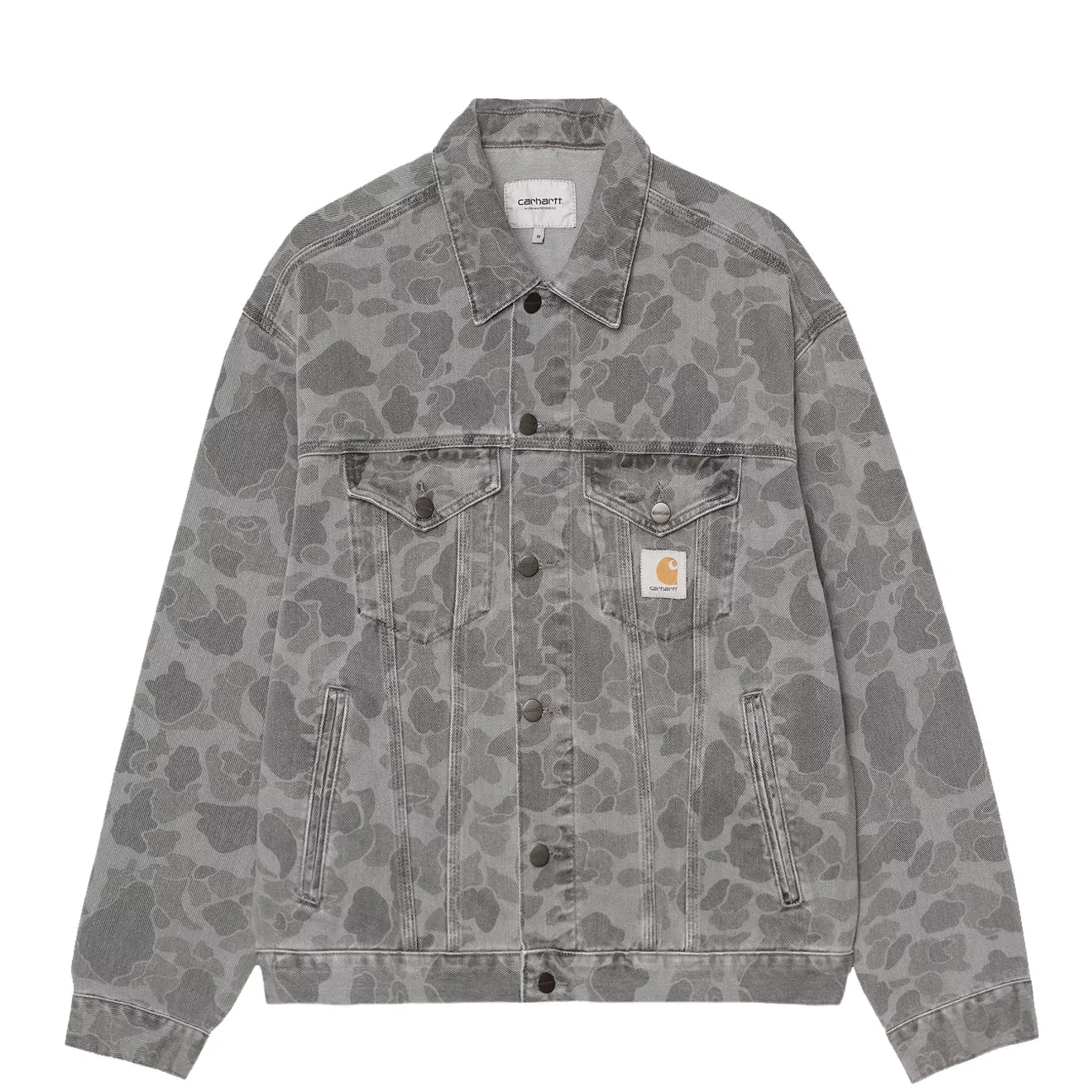 Limited Stock Alert Carhartt Wip Duck Helston Jacket Camo Duck Black Heavy Bleached