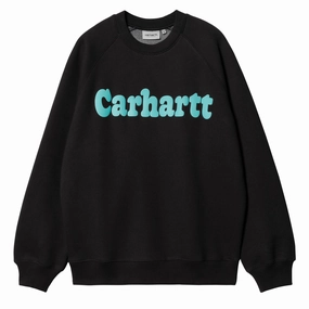 Carhartt Wip Bubbles Sweatshirt Black / Turquoise Big Hot Sale