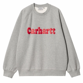Trending Hot Deal Carhartt Wip Bubbles Sweatshirt Grey Heather / Cherry