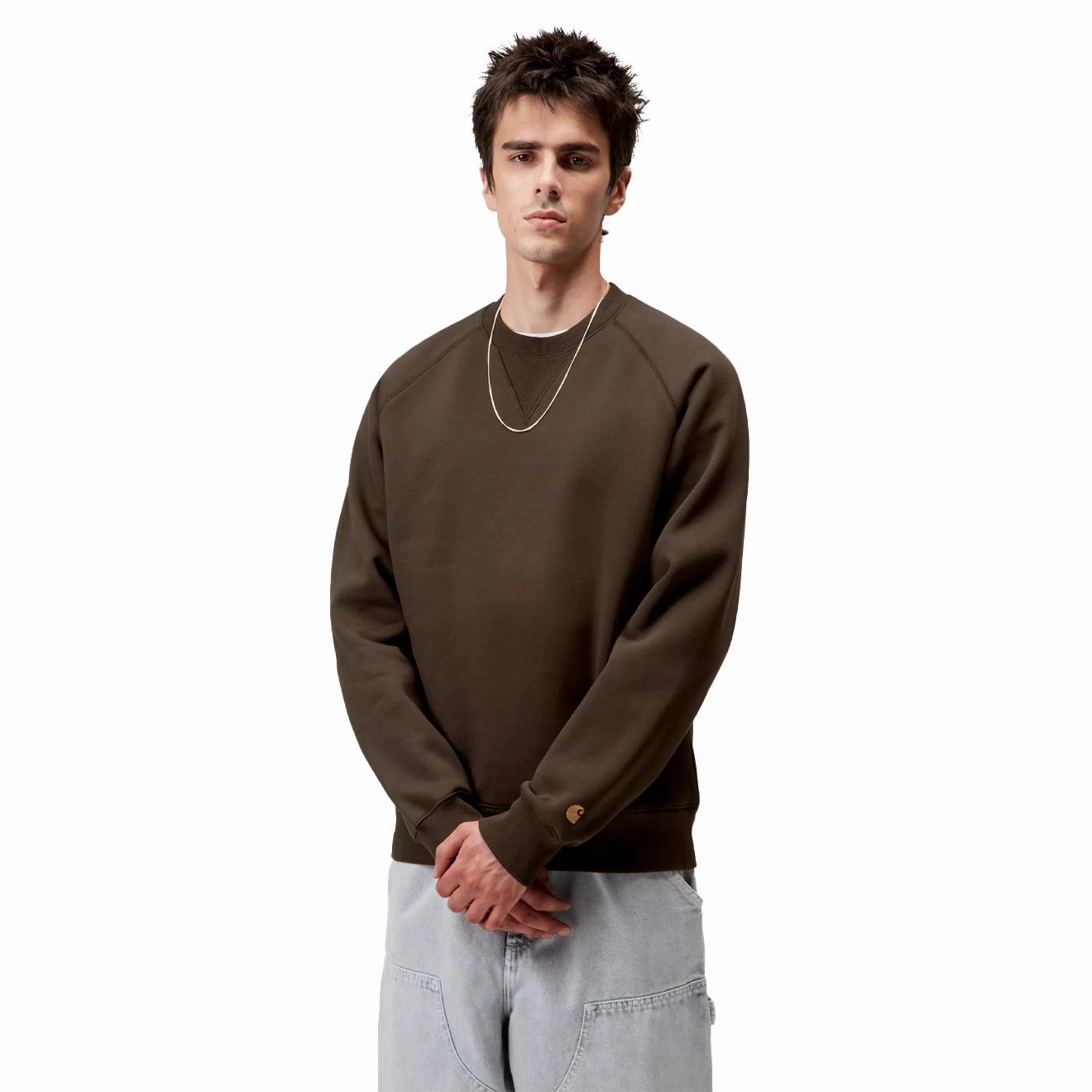 Limited Stock Hot Deal Carhartt Wip Chase Sweat Tobacco / Gold