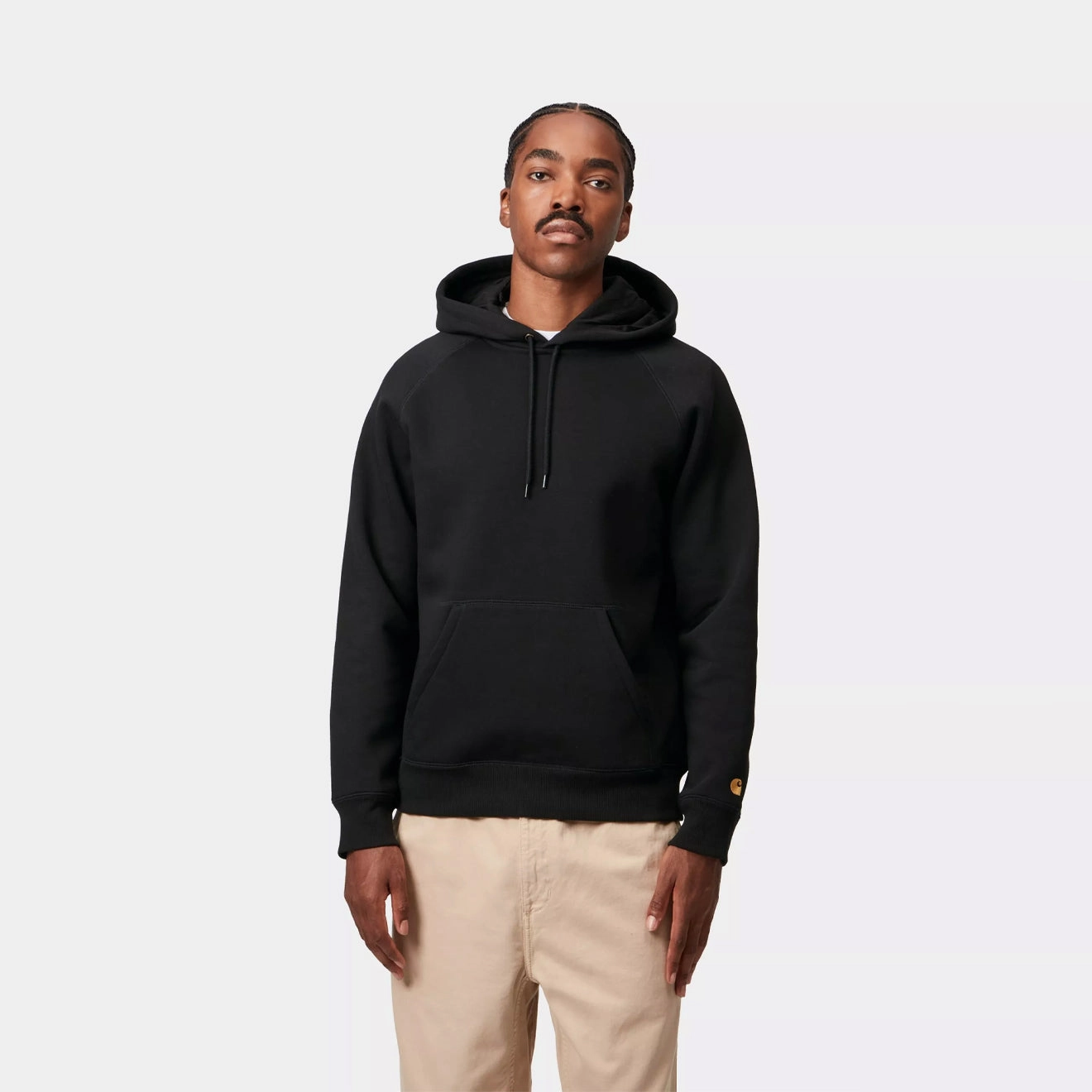 Carhartt Wip Hooded Chase Sweatshirt Black / Gold Hot Sale Alert Clearance Event Today
