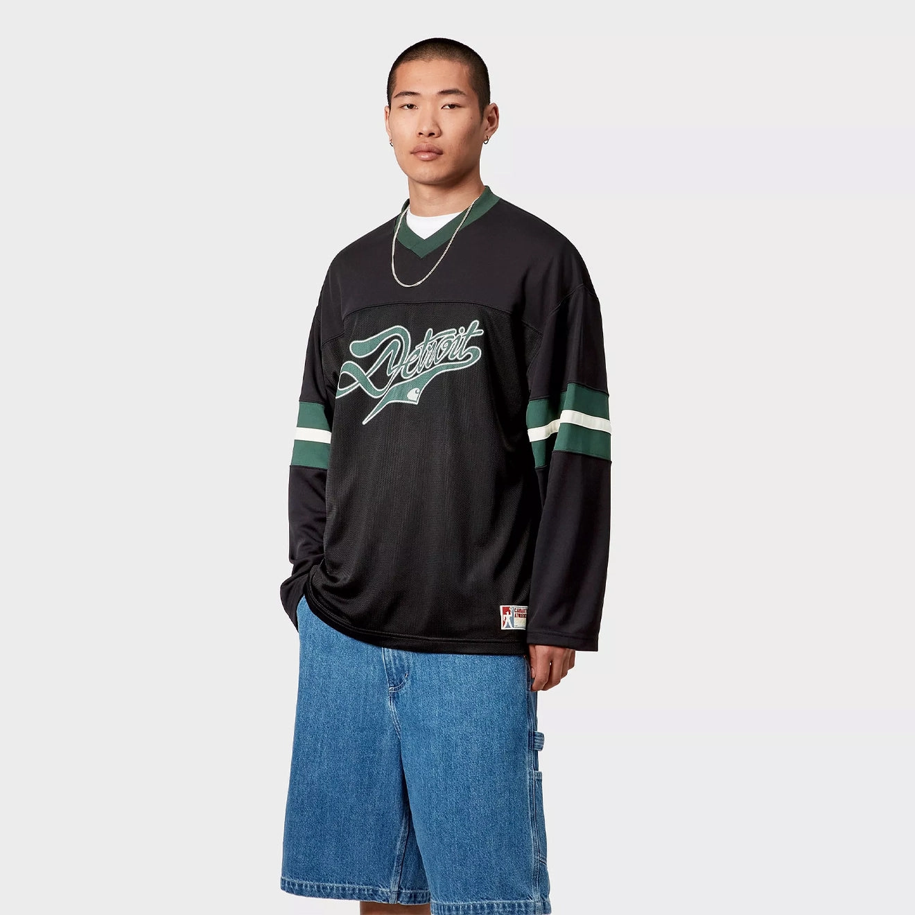 Carhartt Wip L/S Detroit Mesh T-Shirt Black / Conifer / Wax Limited Stock Offer Save Today Only