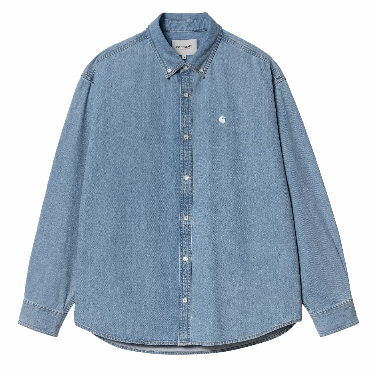 Carhartt Wip L/S Lucas Shirt Blue Bleached Trending Now Discount