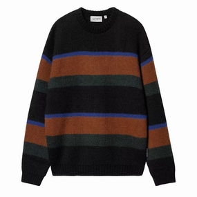 Hot Item Clearance Carhartt Wip Merton Sweater Sundling Stripe Deep H Brown