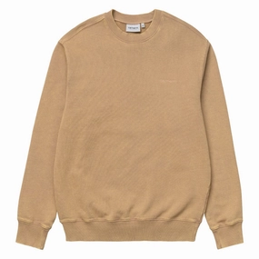Grab the Deal Now Carhartt Wip Mosby Script Sweat Dusty H Brown