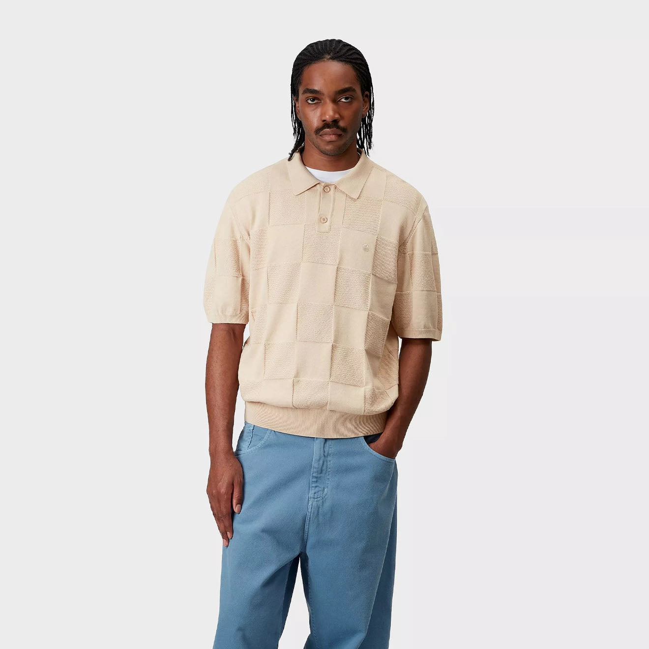 Carhartt Wip S/S Checker Polo Fleur De Sel Last Chance Offer Limited Offer Alert