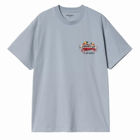Carhartt Wip S/S Crab Paint T-Shirt Frosted Blue Clearance Steal Today Exclusive Holiday Deal