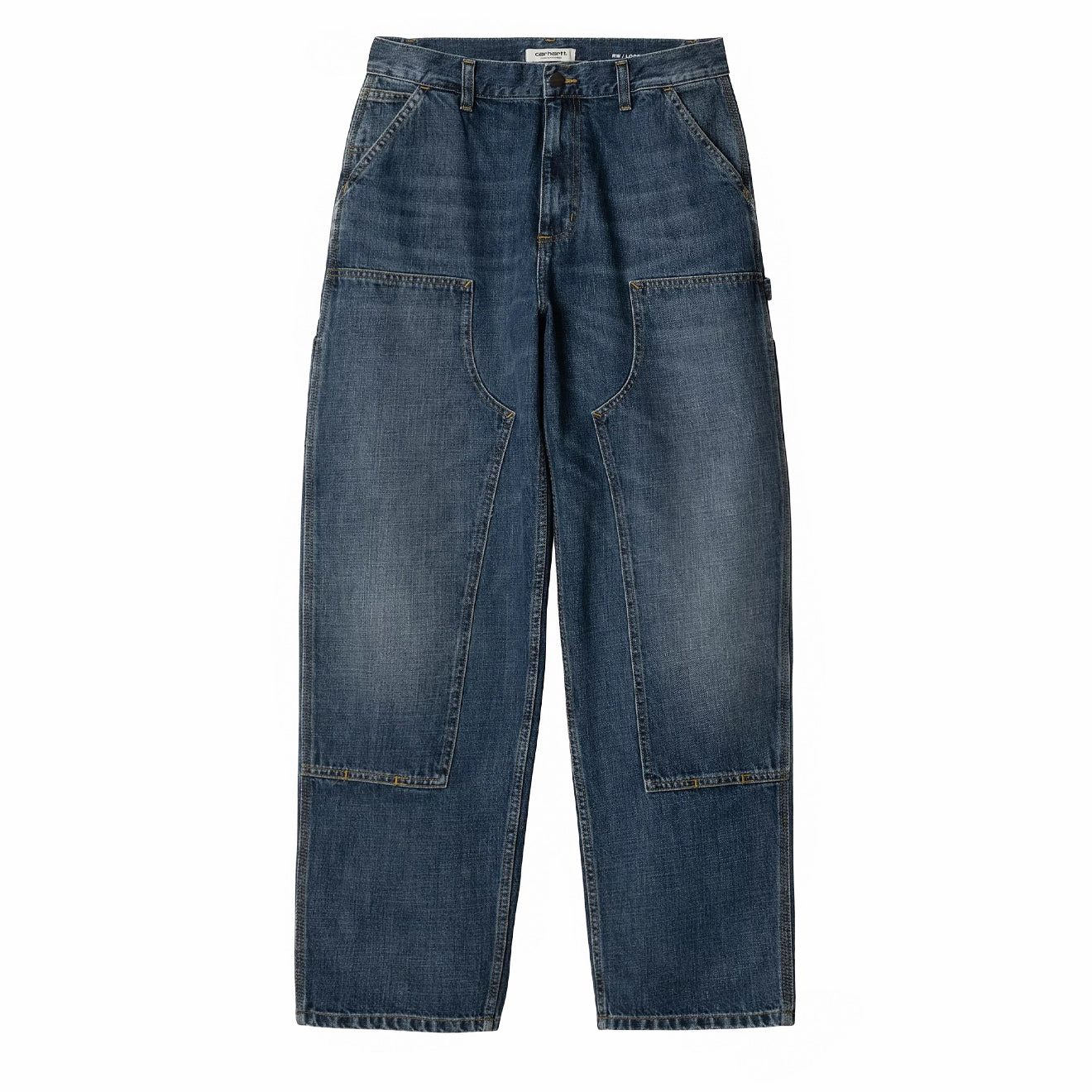 Carhartt Wip Womens Brandon Double Knee Pant Blue Dark Used Wash MustHave Deals