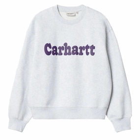 Carhartt Wip Womens Bubbles Sweatshirt Grey Heather / Cassis Today Only Offer
