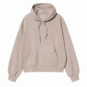 Grab Save Today Carhartt Wip Womens Hooded Casey Sweatshirt Dusky Beige / Silver