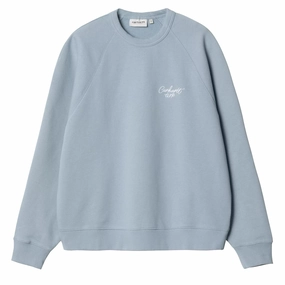 Carhartt Wip Womens Signature Sweat Dusty Ice / White Shop Hot Picks Surprise Discount Today