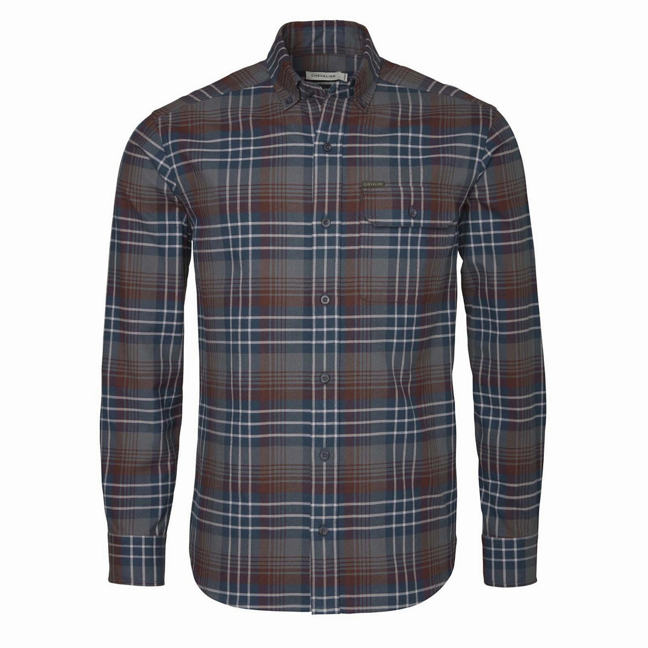 Chevalier Falcon Flannel Shirt Rust Checked Clearance Event Today