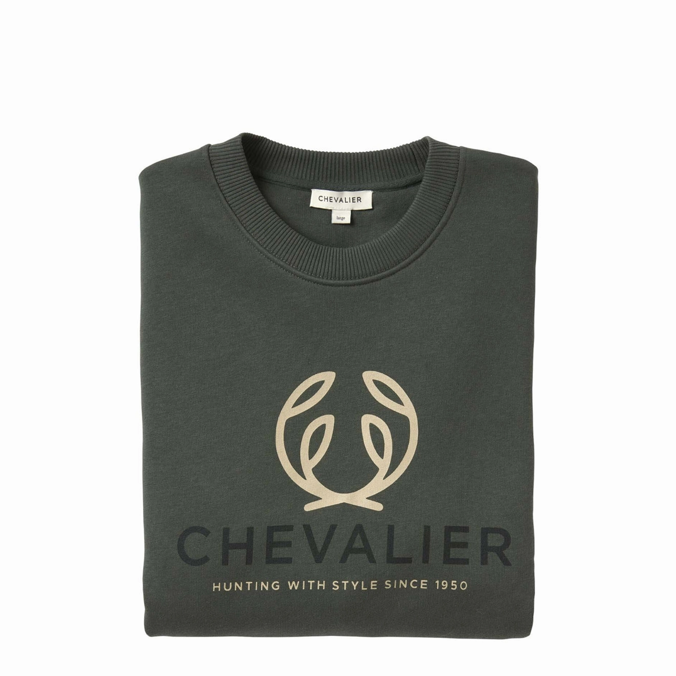 Limited Edition Offer Flash Deal Today Chevalier Logo Sweatshirt Men Midnight Pine