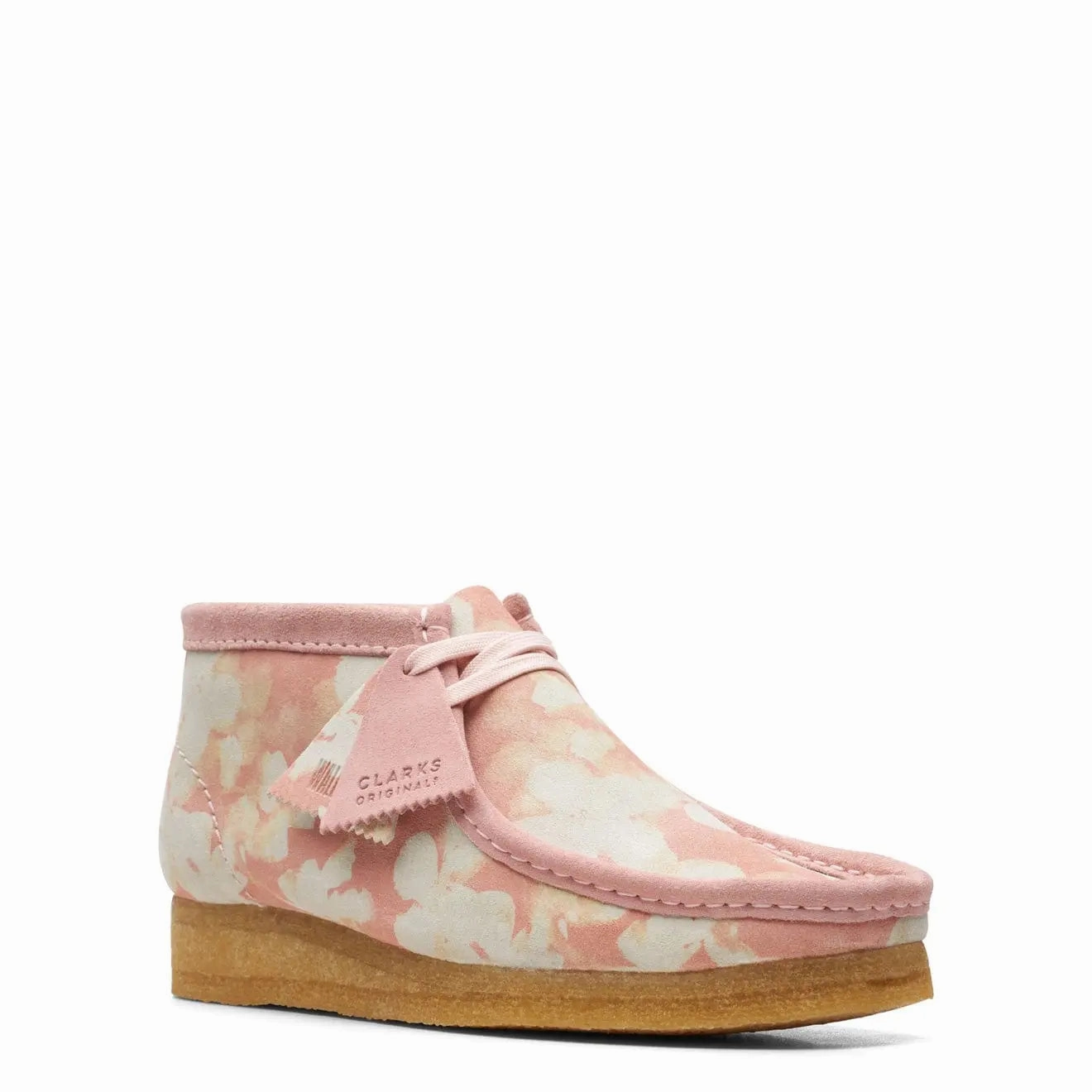 Exclusive Holiday Deal Clarks Originals Womens Wallabee Boot Pink Floral