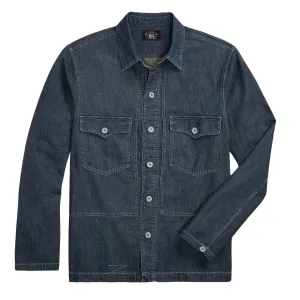 Online Exclusive Steal Flash Pick Today Rrl By Ralph Lauren Indigo Denim Overshirt Dark Wash