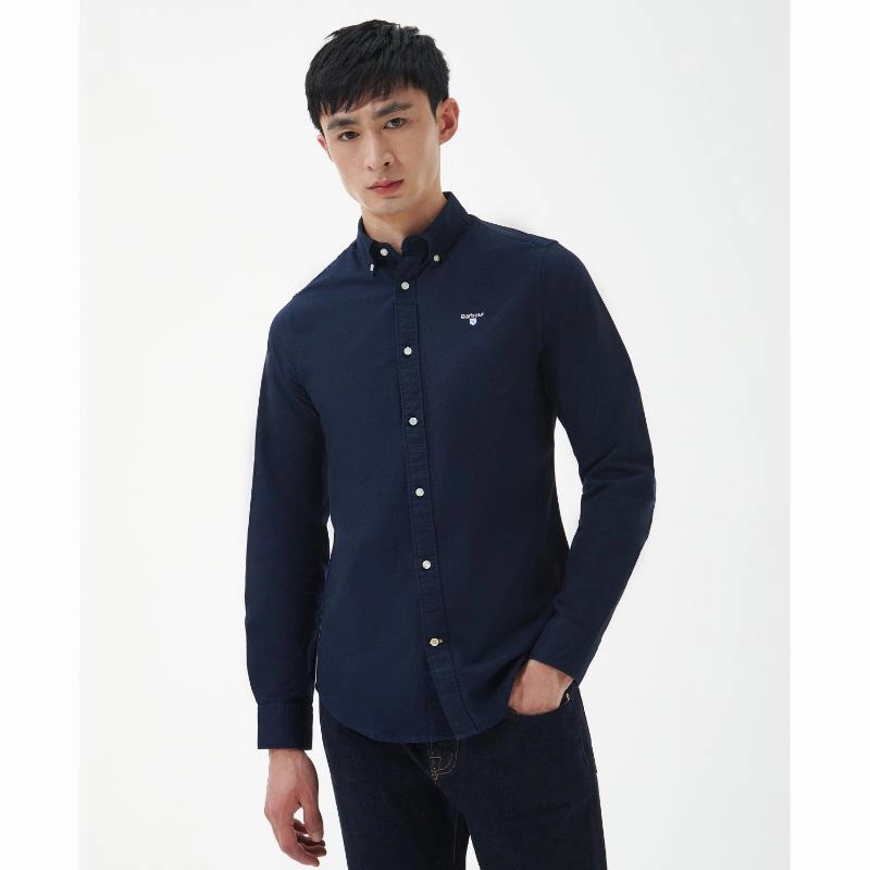 Barbour Oxtown Mens Tailored Shirt - Navy Big Savings Alert