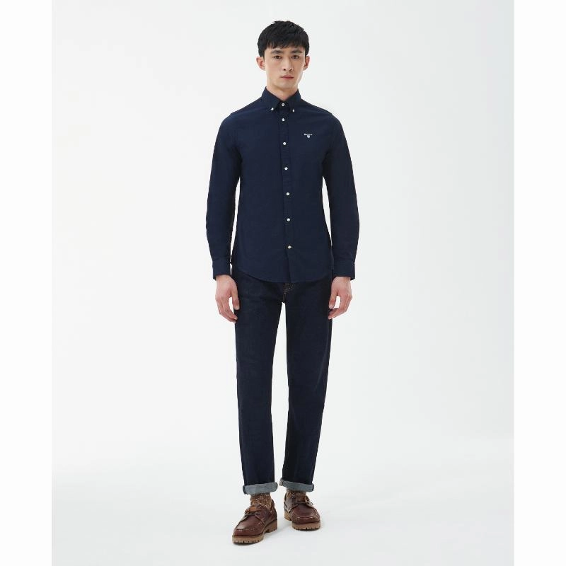 Barbour Oxtown Mens Tailored Shirt - Navy Steal Todays Offer MustHave Clearance