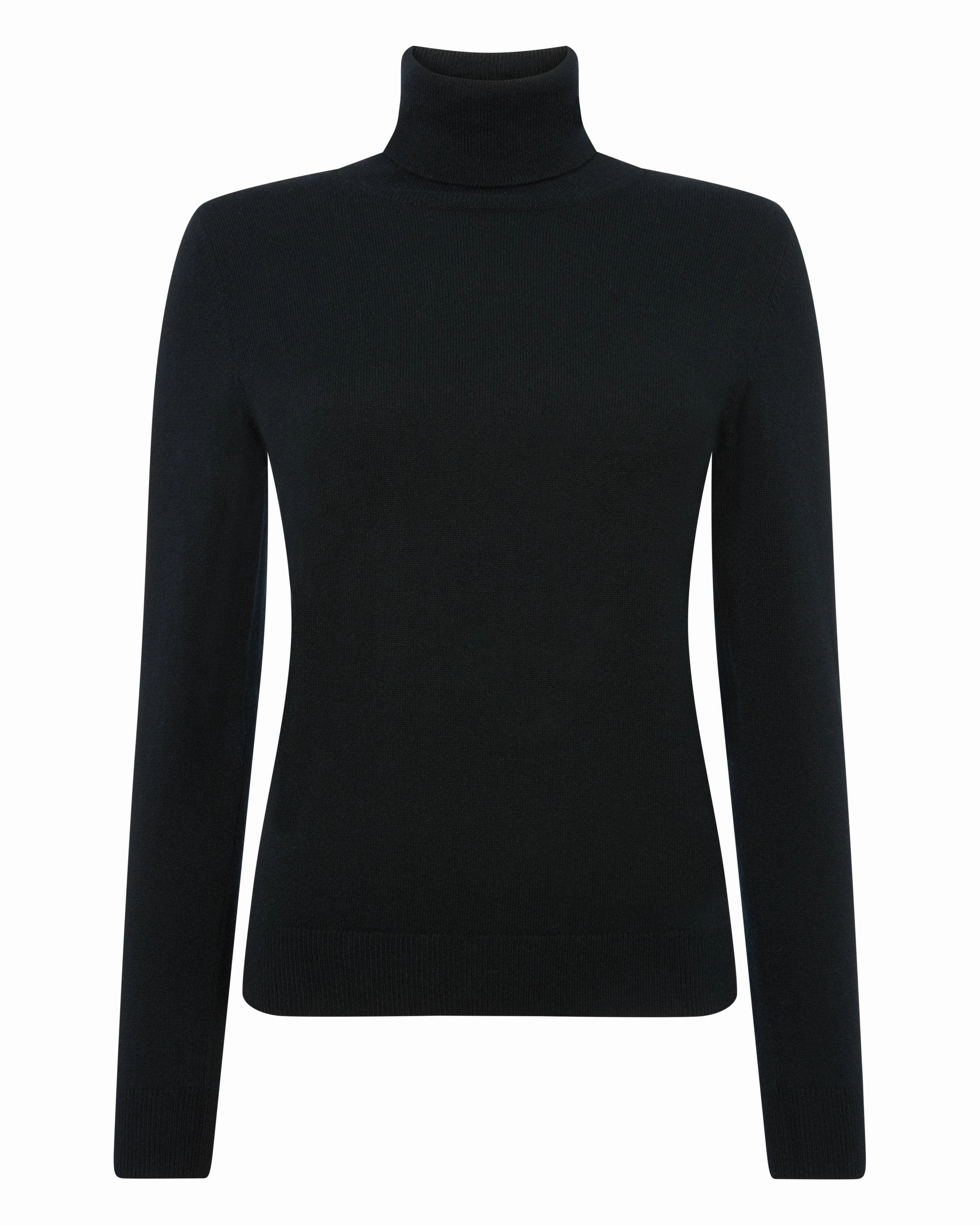 Women'S Luna Roll Neck Cashmere Jumper Black Shop Save Today